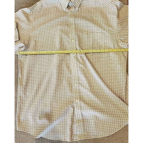 Roundtree & Yorke Longsleeve Shirt Mens 3XT Tall Gold Label Non Iron Beige Plaid - Picture 11 of 12